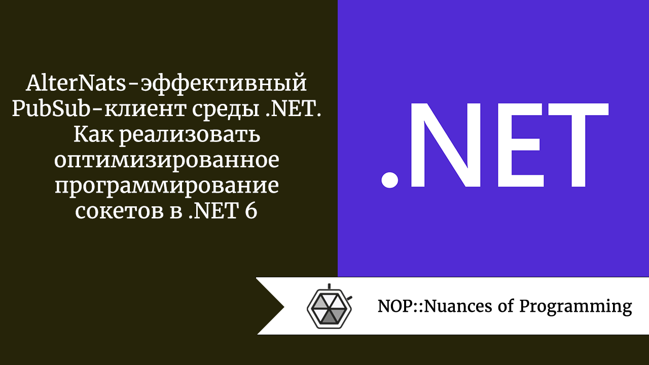 AlterNats — эффективный PubSub-клиент среды .NET. Как реализовать  оптимизированное программирование сокетов в .NET 6